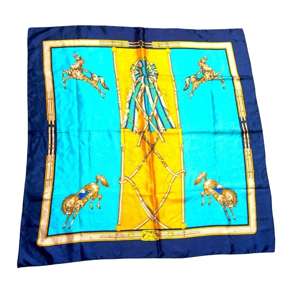 Equestrian silk large horse scarf